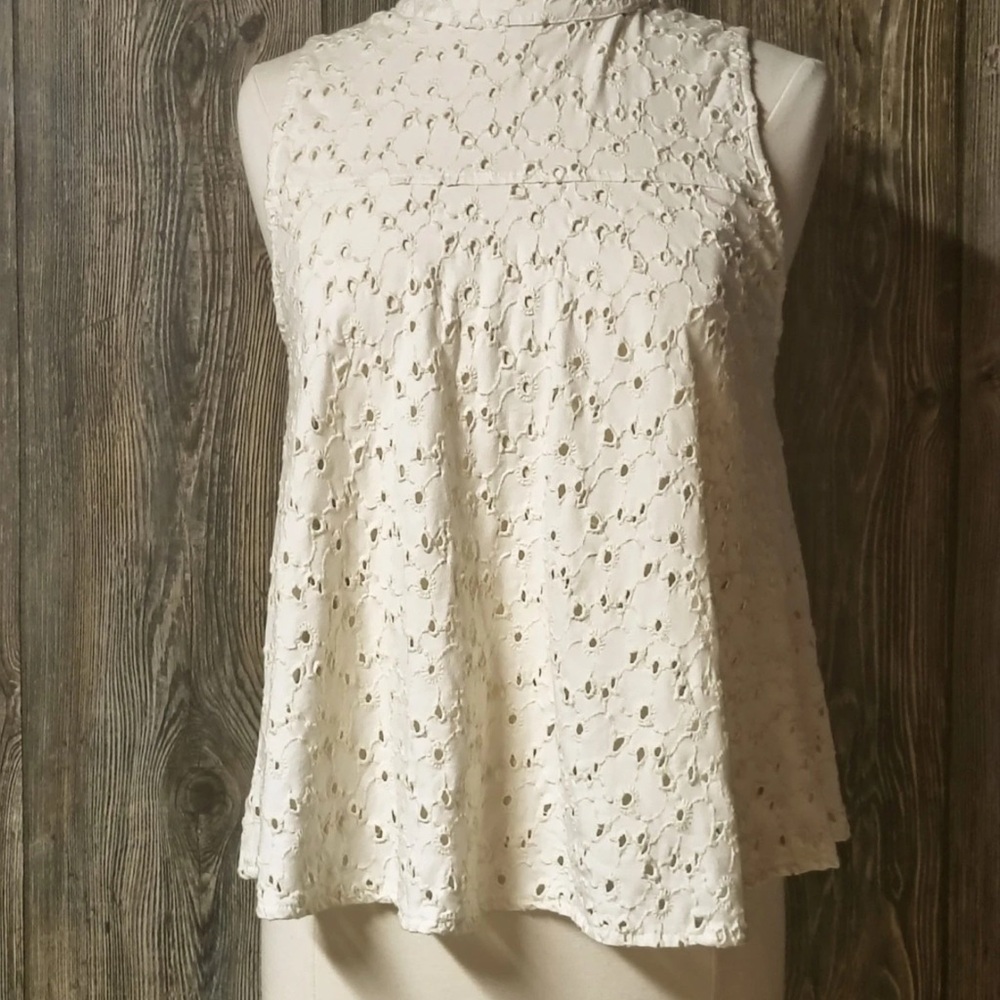Free People Cupcake Mali Eyelet Swing Crop Top - Picture 4 of 7